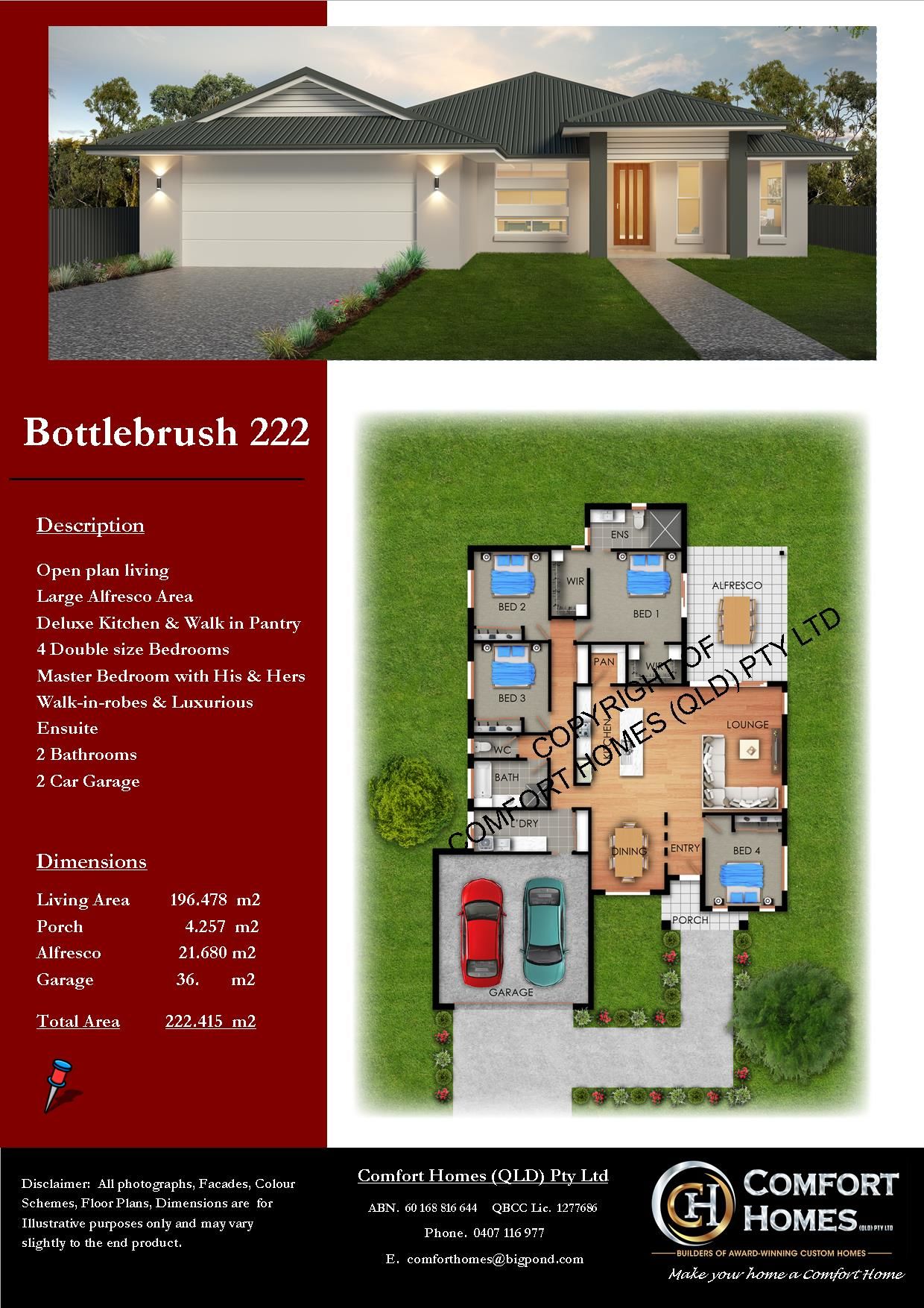 Bottlebrush 222 home design by Comfort Homes Bundaberg